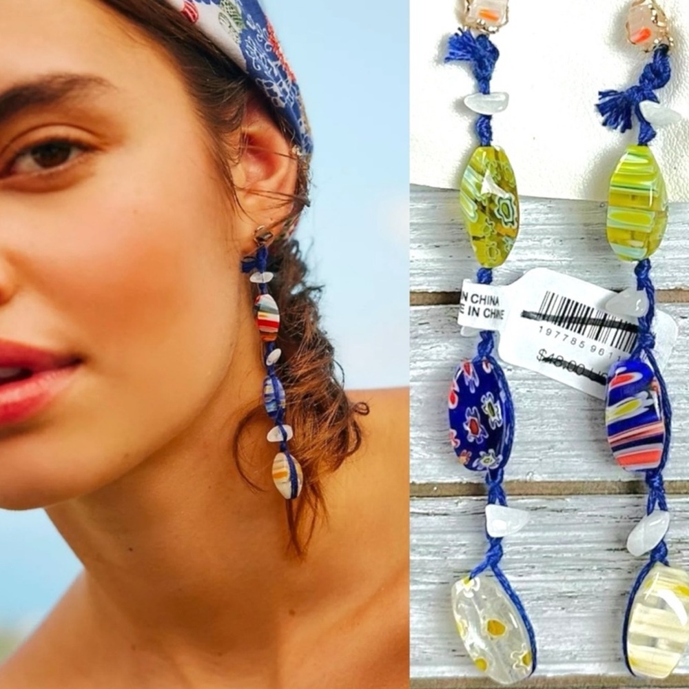 NWT Ariana OST / Free People Colorful Beaded Earrings
